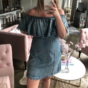 Denim Off the Shoulder Dress